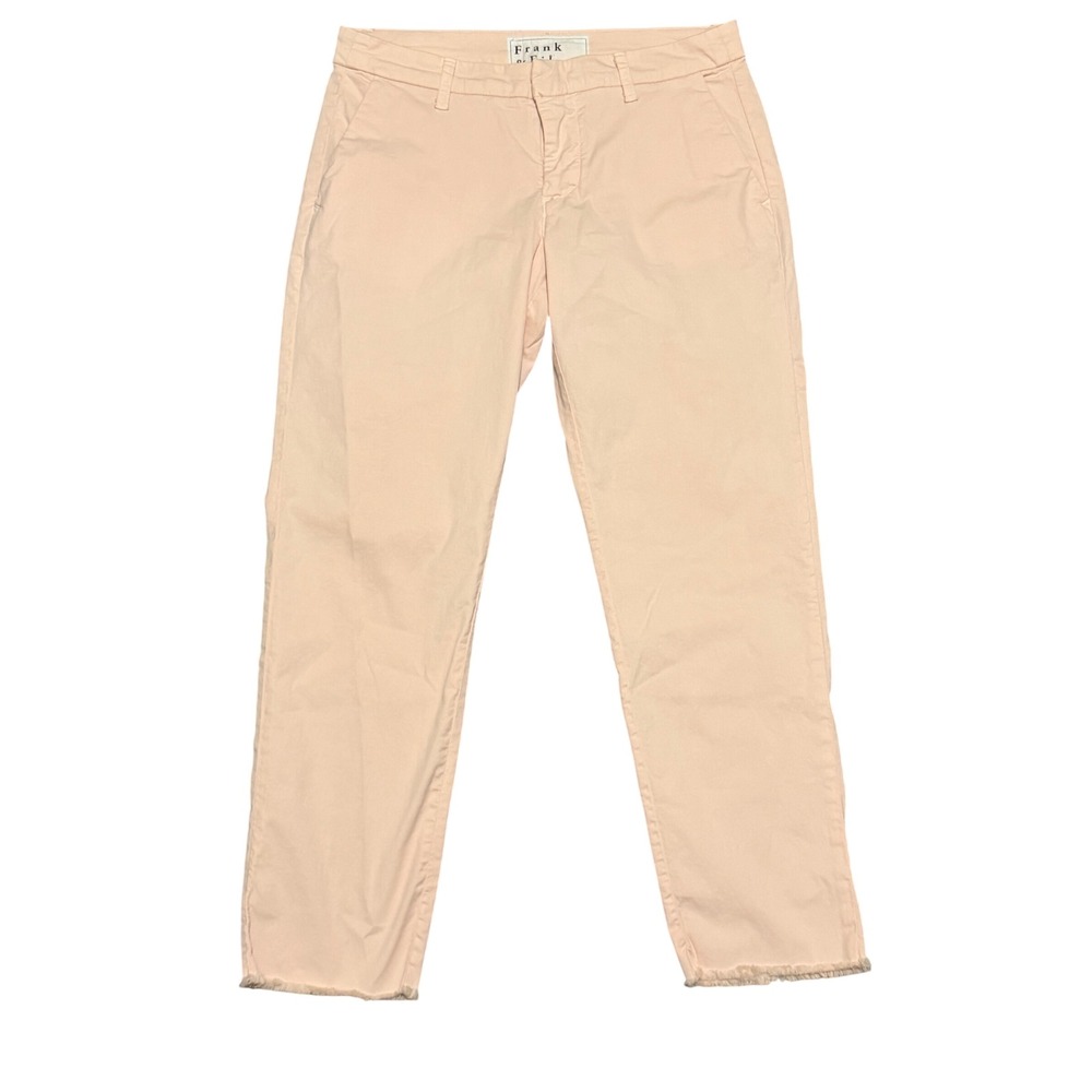 Frank & Eileen Wicklow Italian Cotton Chino Pants Light Pink Size 4 Raw Hem